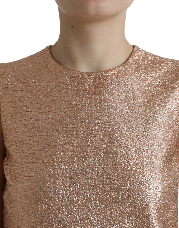 Dolce &amp; Gabbana vaaleanpunainen jakardi hihaton Shift minimekko