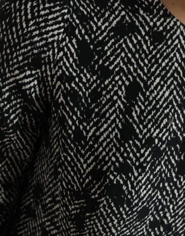Dolce &amp; Gabbana Black Chevron Polyester Shift -minimekko