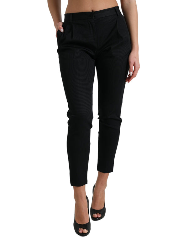Dolce &amp; Gabbana Black Mid Waist Skinny Cropped -housut