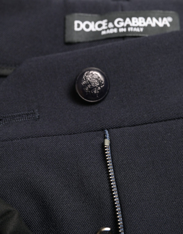 Dolce &amp; Gabbana Siniset keskivyötäröiset kapenevat lyhennetyt housut