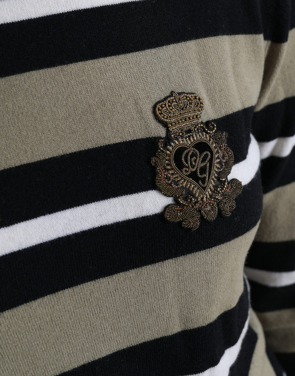Dolce &amp; Gabbana Multicolor Stripes Logo Turtle Neck -neulepusero