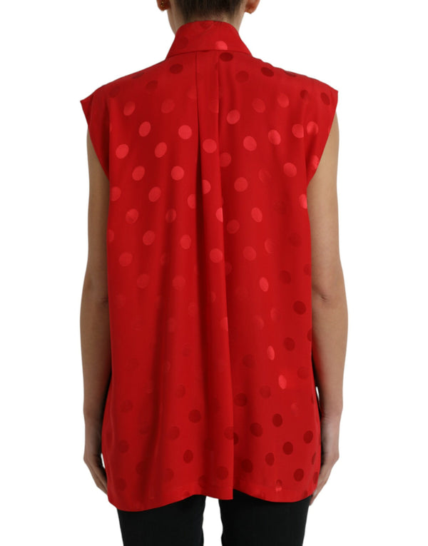 Dolce &amp; Gabbana Red Polka Dot -hihaton kauluspusero