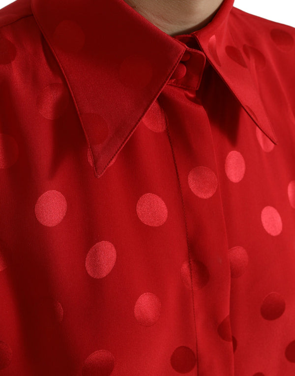 Dolce &amp; Gabbana Red Polka Dot -hihaton kauluspusero