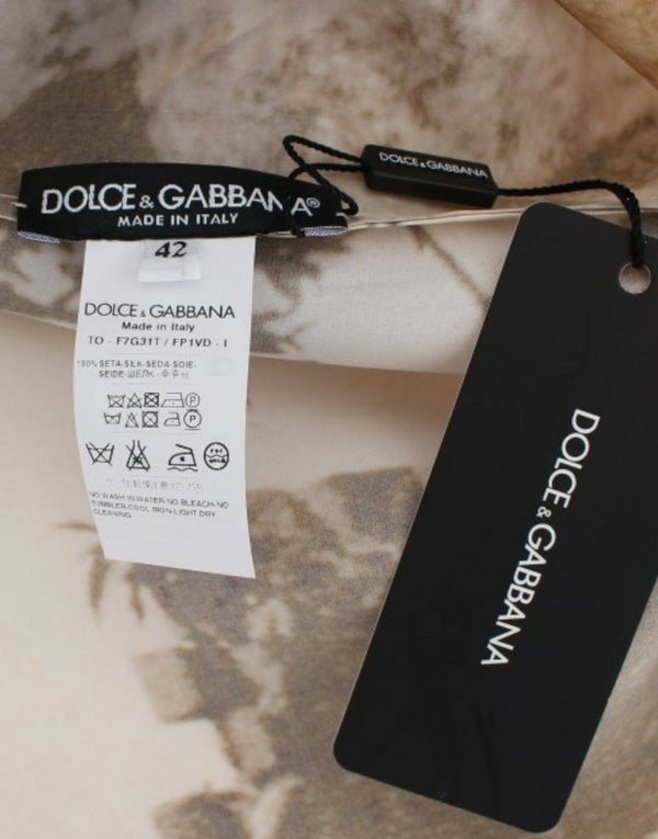 Dolce &amp; Gabbana Brown Taormina silkkipusero