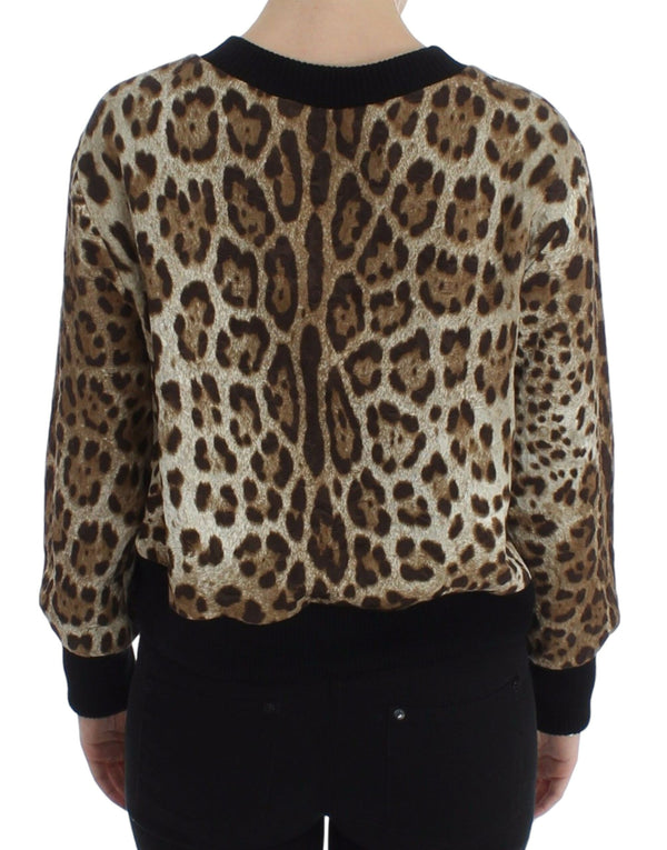 Dolce &amp; Gabbana Leopard Print Crewneck lyhyt villapaita