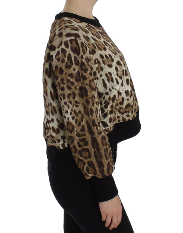 Dolce &amp; Gabbana Leopard Print Crewneck lyhyt villapaita