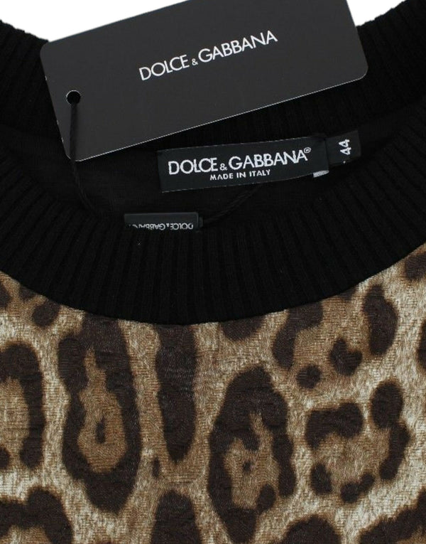 Dolce &amp; Gabbana Leopard Print Crewneck lyhyt villapaita