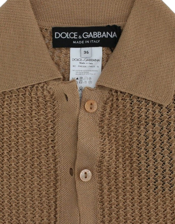 Dolce &amp; Gabbana Beige neulottu puuvillaneuletakki