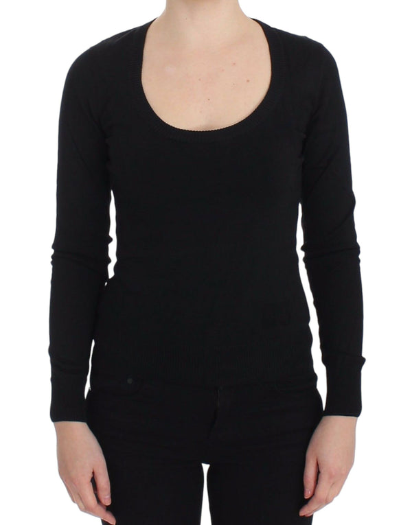 Dolce &amp; Gabbana Black Cashmere Crewneck villapaita