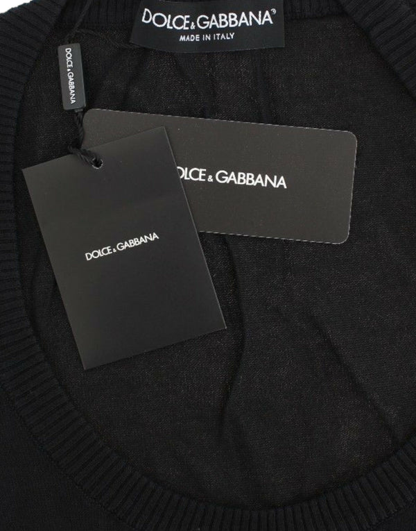 Dolce &amp; Gabbana Black Cashmere Crewneck villapaita