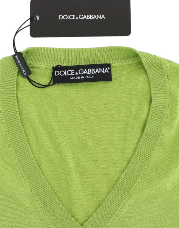 Dolce &amp; Gabbana vihreä villapaita V-kaula-aukolla