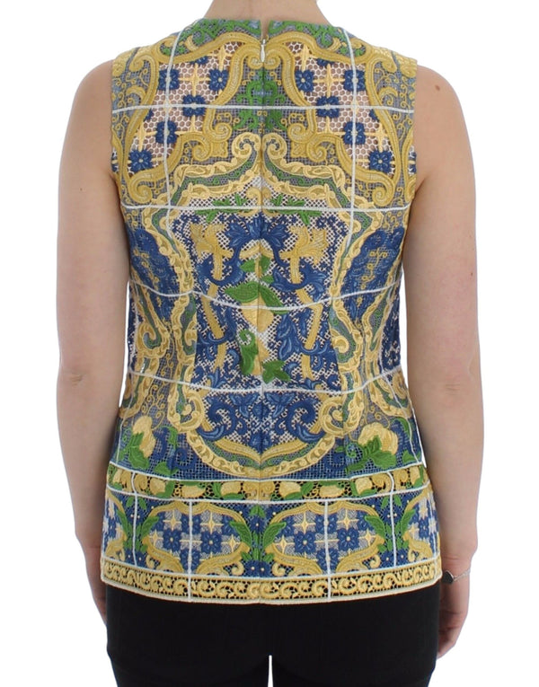 Dolce &amp; Gabbana monivärinen majolica brodeerattu villapaita