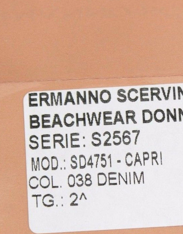 Ermanno Scervino Beachwear Blue Jeans Capri Pants Rajattu