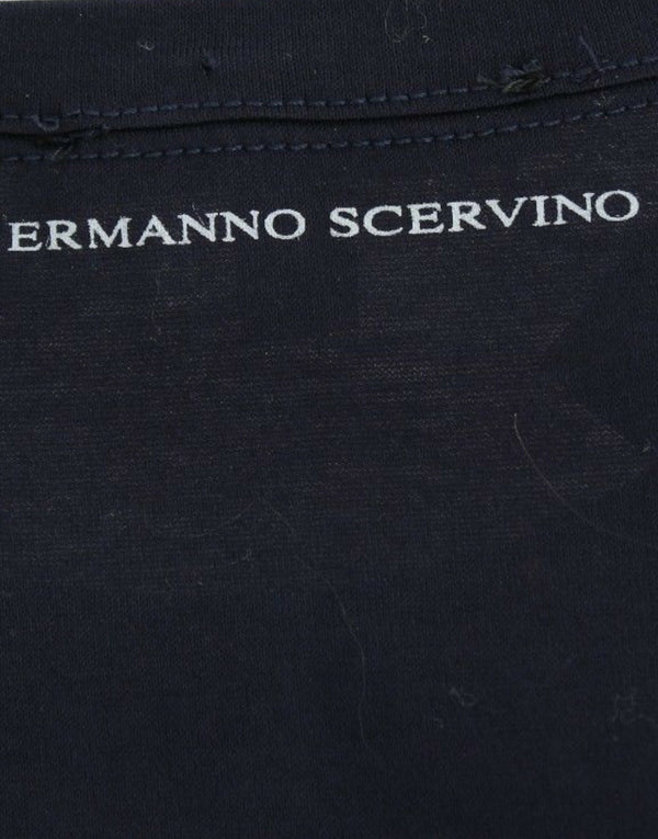 Ermanno Scervino Lingerie Blue Crewneck Cotton Logo T-paita