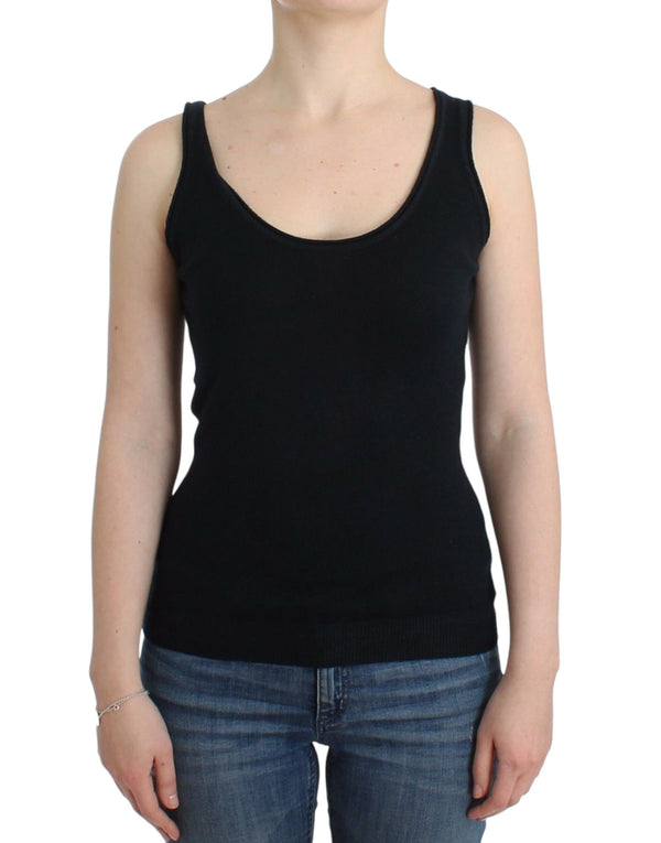 Ermanno Scervino Black Knit Top -neulepusero 100% Cashmere