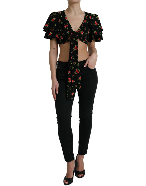 Dolce & Gabbana Floral Print Cropped Top Luxe Fashion