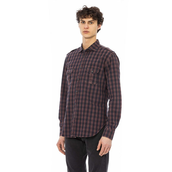 Jacob Cohen Burgundy Cotton Men Shirt