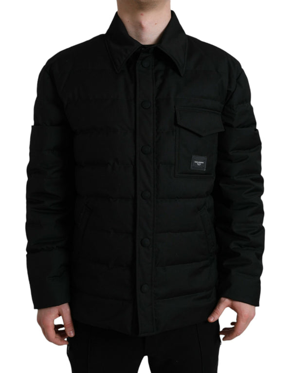 Dolce & Gabbana Elegant Black Padded Parka Jacket