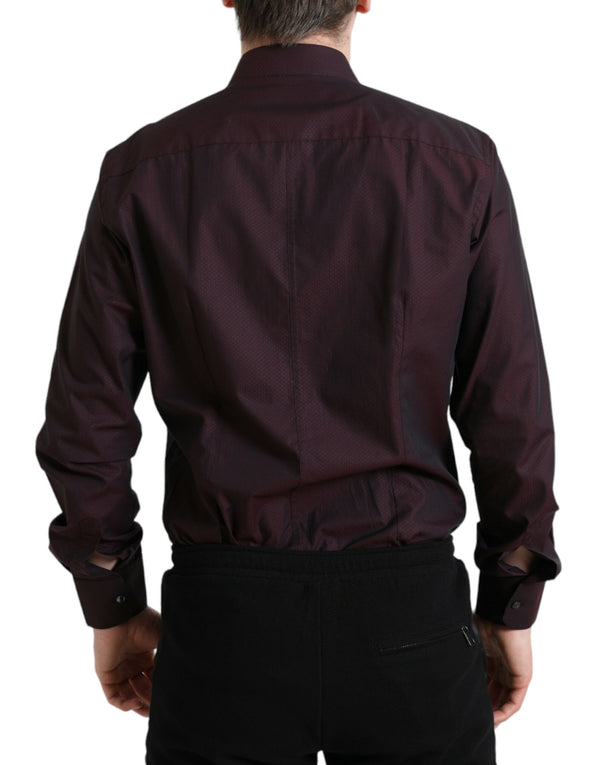 Dolce & Gabbana Elegant Maroon Martini Dress Shirt