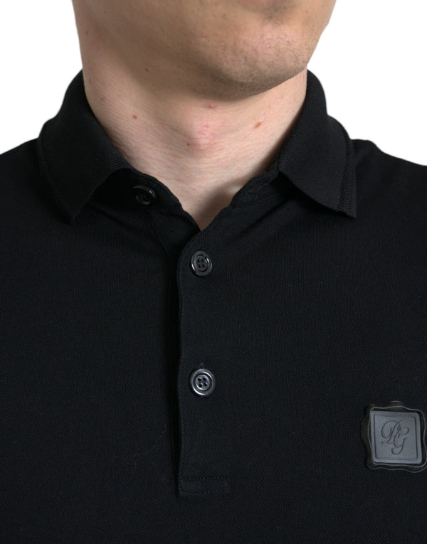 Dolce & Gabbana Elegant Black Cotton Polo Shirt