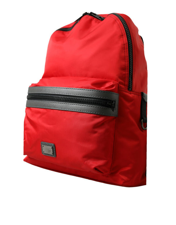 Dolce & Gabbana Elegant Red Nylon-Leather Backpack