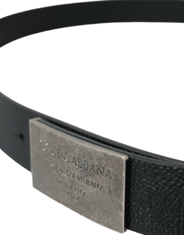 Dolce & Gabbana Elegant Black Leather Belt with Metal Buckle