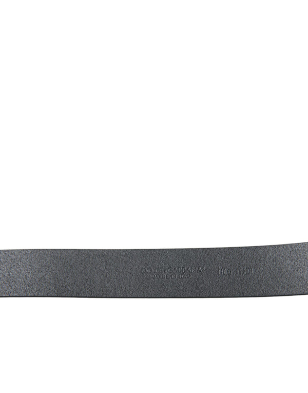 Dolce & Gabbana Elegant Black Leather Belt with Metal Buckle