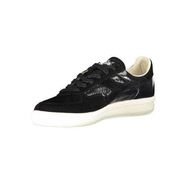 Diadora Chic Black Lace-Up Sneakers with Swarovski Crystals