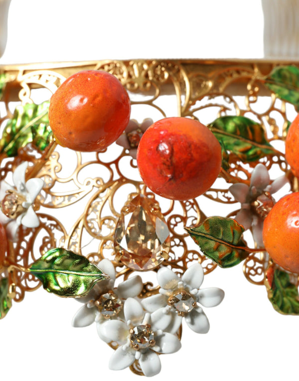 Dolce & Gabbana Multicolor Crystal Sicilian Orange Crown