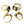 Dolce & Gabbana Gold Brass KING Enamel Set of 4 Ring