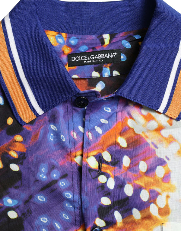 Dolce & Gabbana Multicolor Luminarie Print Cotton Casual Shirt