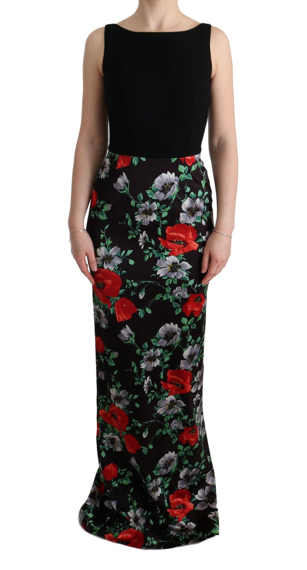 Dolce &amp; Gabbana monivärinen kukkakuvioinen Stretch Sheath pitkä mekko