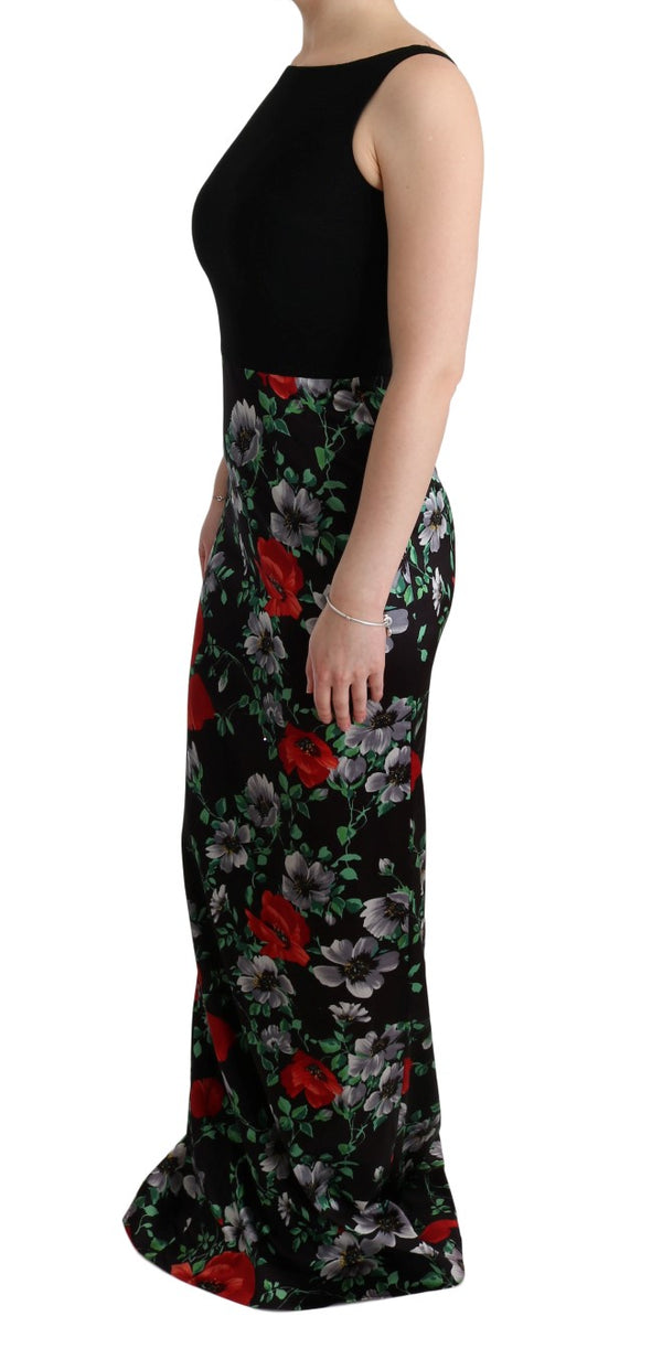 Dolce &amp; Gabbana monivärinen kukkakuvioinen Stretch Sheath pitkä mekko