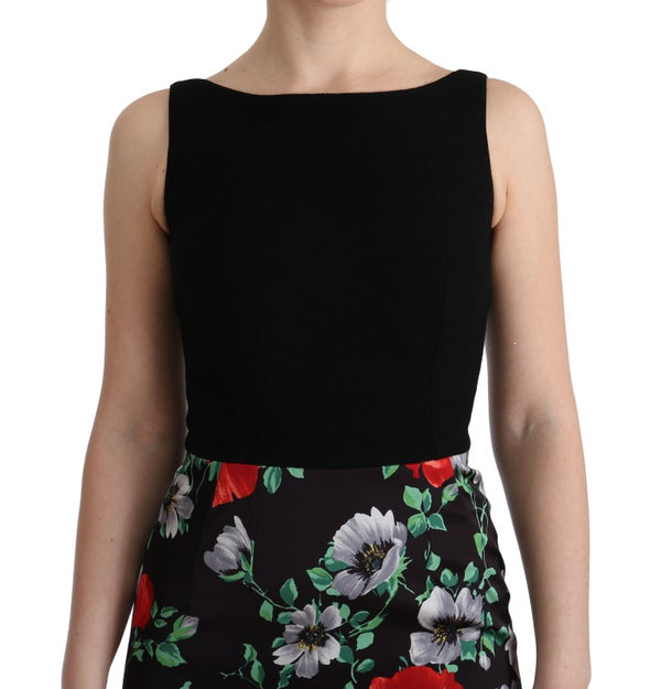 Dolce &amp; Gabbana monivärinen kukkakuvioinen Stretch Sheath pitkä mekko