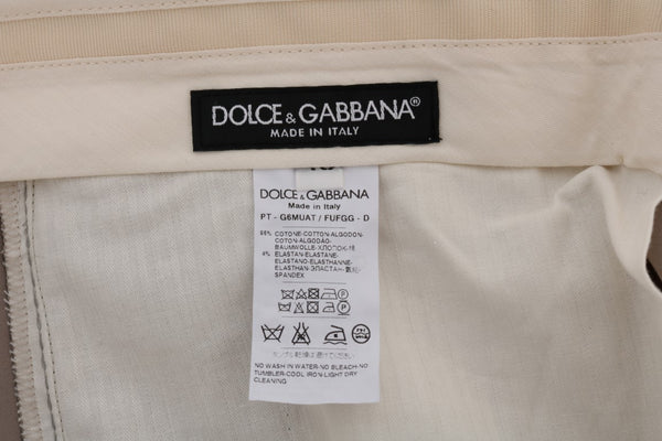 Dolce &amp; Gabbana Beige Cotton Stretch Chinos -housut