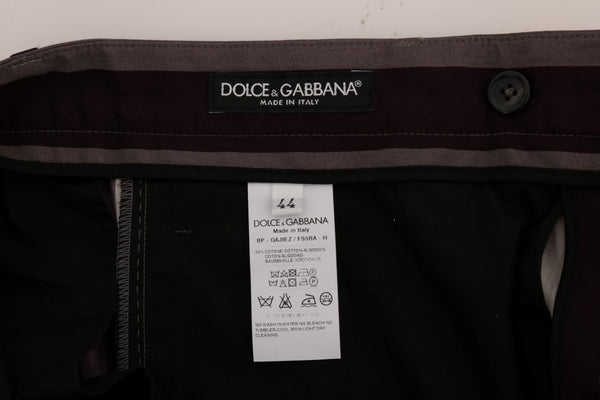 Dolce &amp; Gabbana Harmaat purppuraraidalliset puuvillashortsit