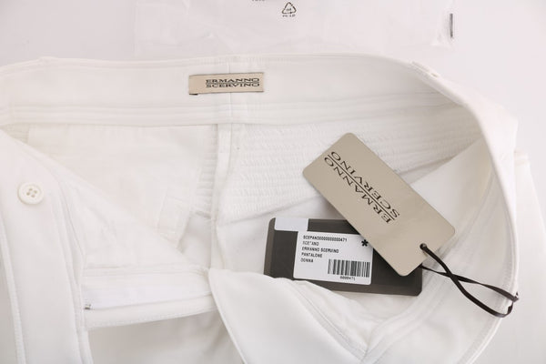 Ermanno Scervino White Cotton Slim Fit vapaa-ajan housut