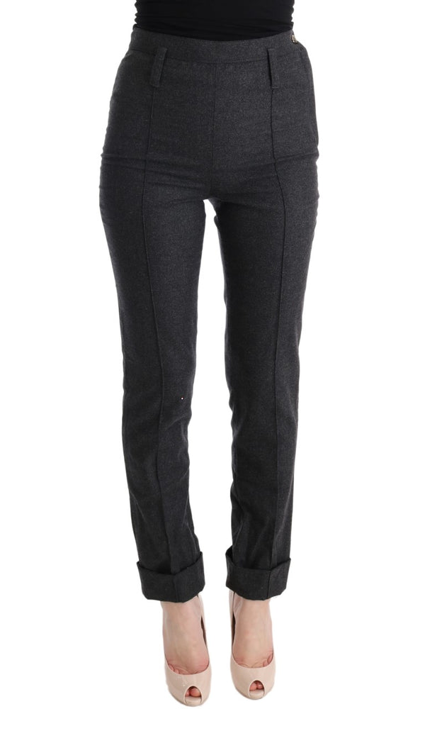 Ermanno Scervino Grey Virgin Wool Skinny Casual Pants