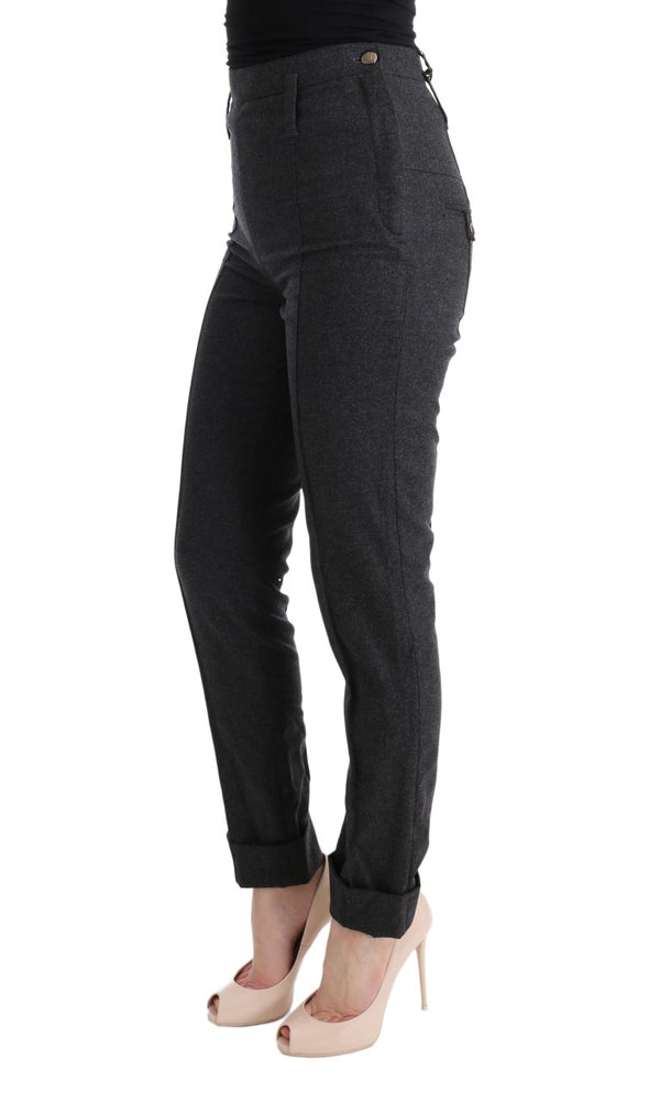 Ermanno Scervino Grey Virgin Wool Skinny Casual Pants