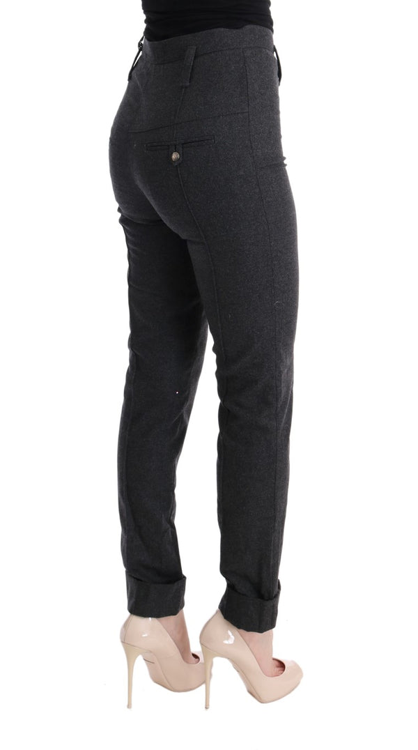 Ermanno Scervino Grey Virgin Wool Skinny Casual Pants