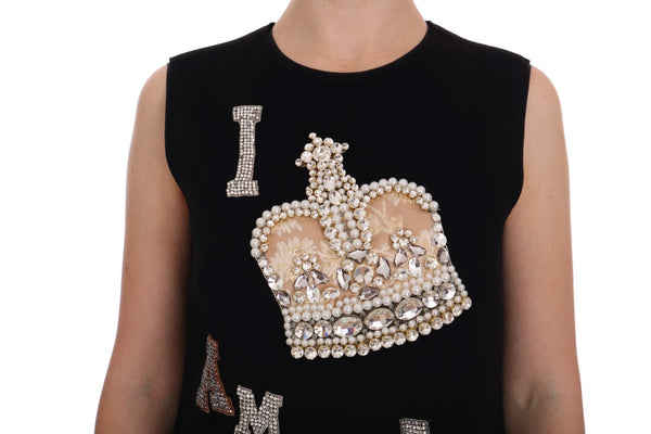 Dolce &amp; Gabbana Black I AM A PRINCESS Crystal Shift -mekko