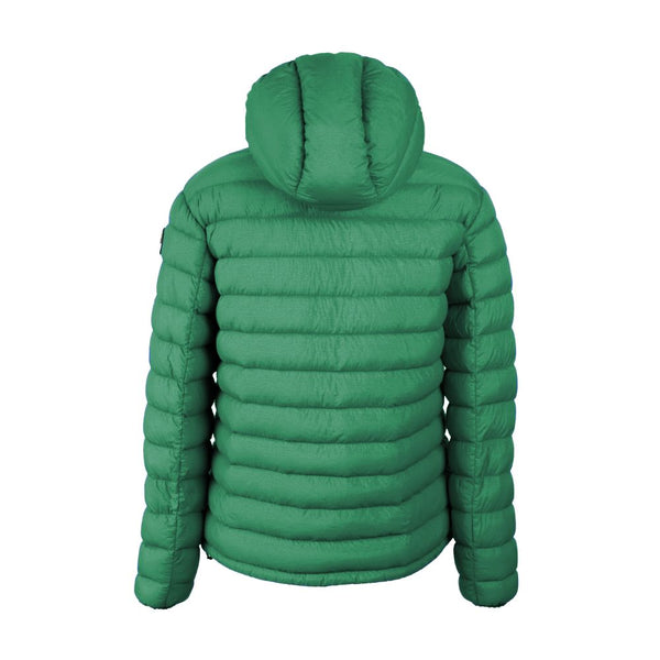 Centogrammi Chic Hooded Down Nylon Jacket in Lush Green