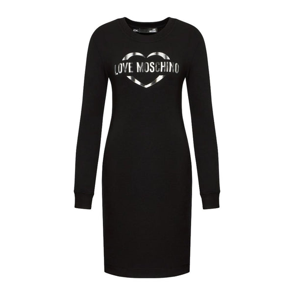 Love Moschino Chic Cotton Blend Logo Dress