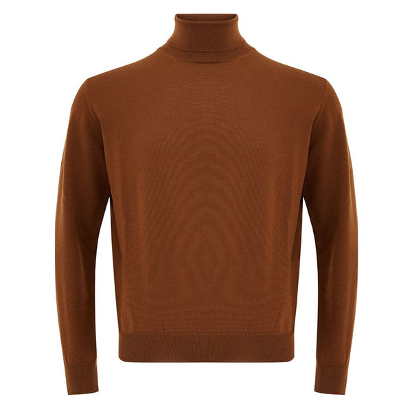 FERRANTE Elegant Brown Wool Sweater for Men