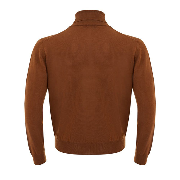 FERRANTE Elegant Brown Wool Sweater for Men