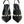 Dolce & Gabbana Black Leather Faux Pearl Heel Slingback Shoes