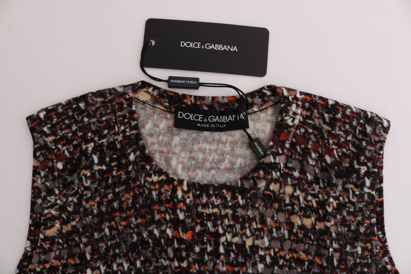 Dolce &amp; Gabbana Multicolor Print Knit Top Wool T-paita