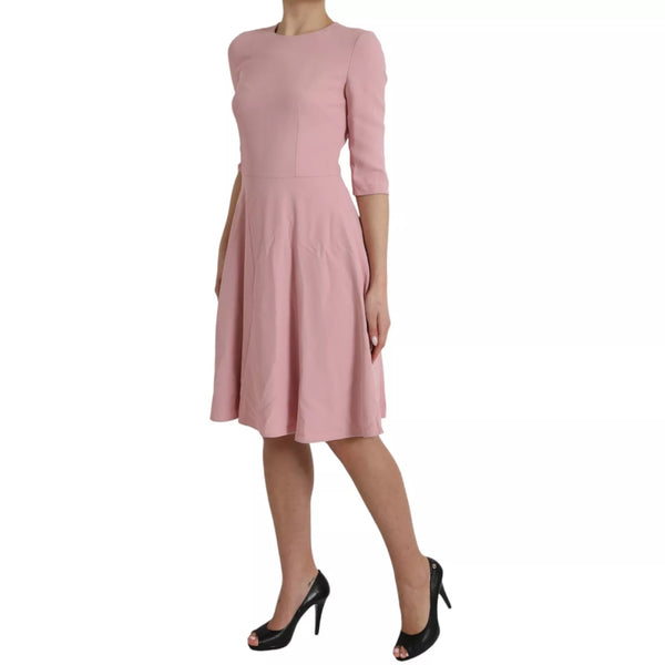 Dolce & Gabbana Pink A-line Flare Viscose Short Sleeves Dress