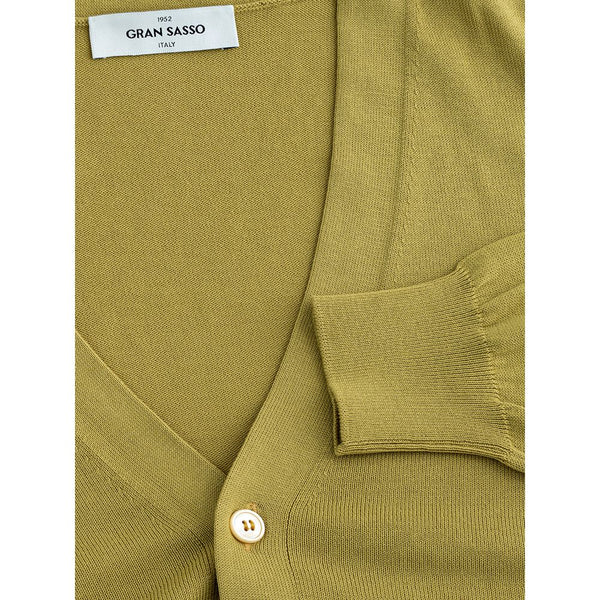 Gran Sasso Italian Wool Cardigan in Vibrant Yellow