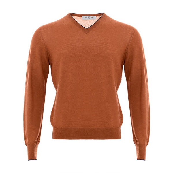 Gran Sasso Chic Orange Woolen Sweater for Sophisticated Men